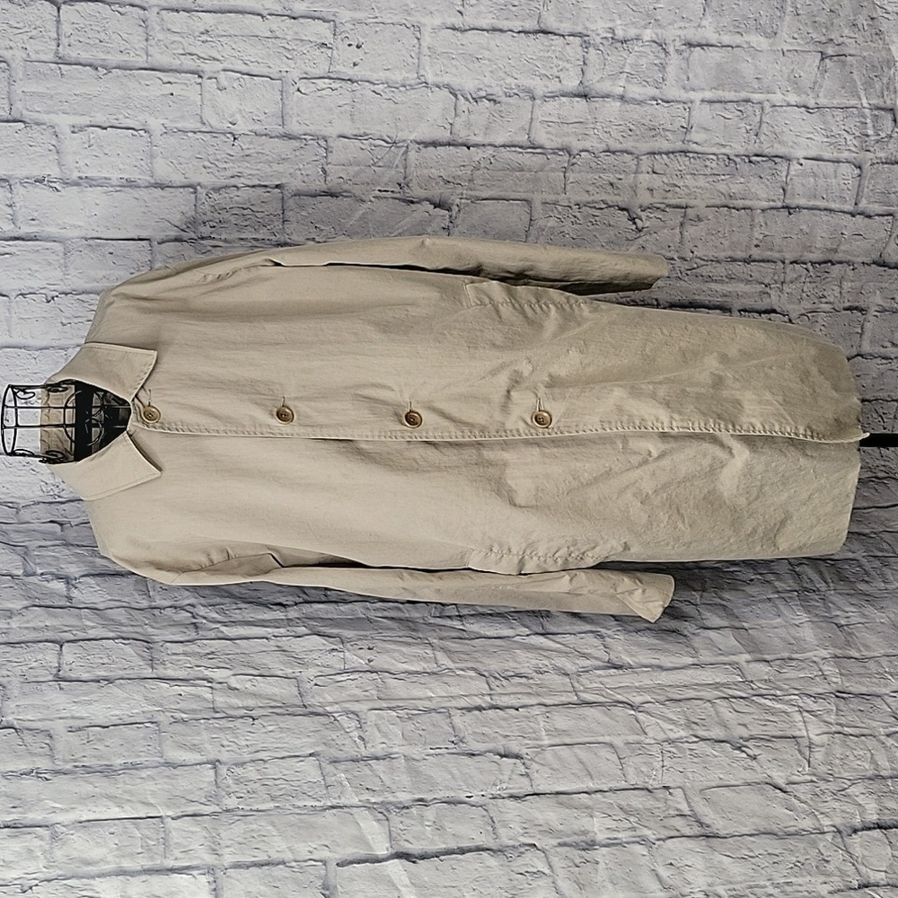 BANANA REPUBLIC Zipper and Button UP Men's Long Trench Coat‎ Tan Large